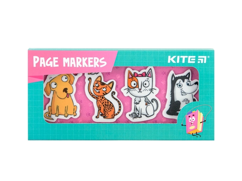 Закладки пластиковые Pets, 4×20 штук, 3,5×5 см