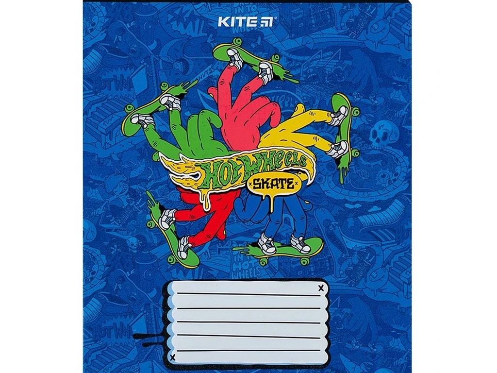 Тетрадь в клетку 18 листов, Hot Wheels Skate (цена за 1шт)