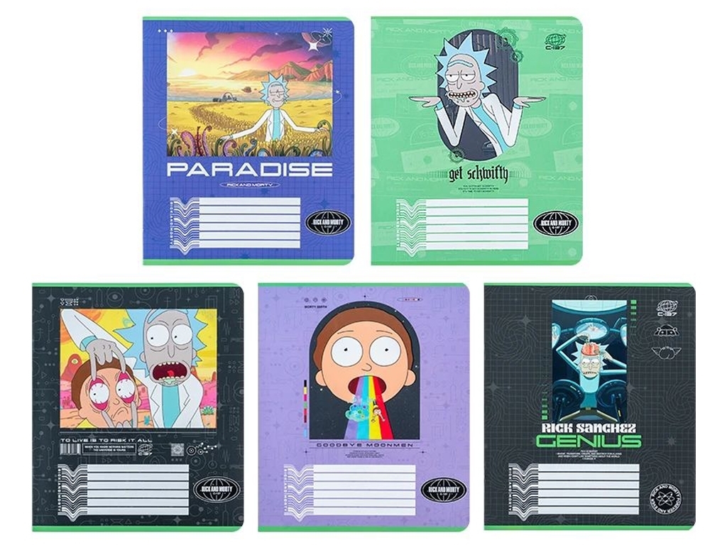 Тетрадь в клетку 18 листов, Rick&amp;Morty (цена за 1шт)