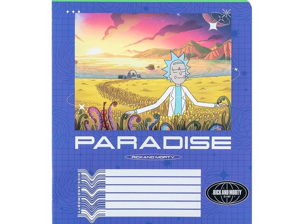 Тетрадь в клетку 18 листов, Rick&amp;Morty (цена за 1шт)